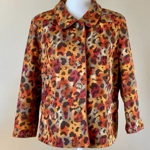 SilkLand Colorful Fall Leopard Print Jacket
